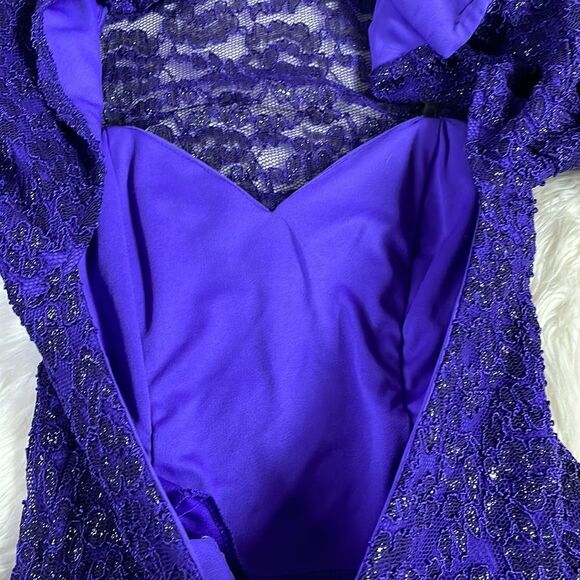 Betsy & Adam Purple Lace Pencil Style Cocktail Dress, Size 9-10, Vintage 80’s - Picture 10 of 10